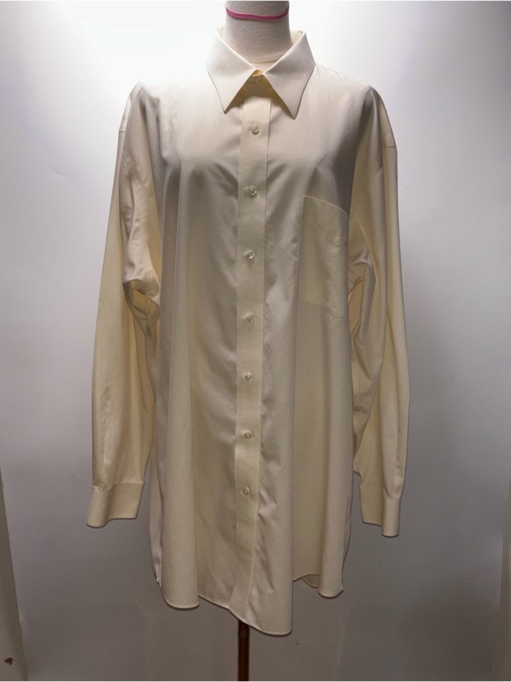 Paul Fredrick Long-Sleeve Dress Shirt - Cream - Size 18-35